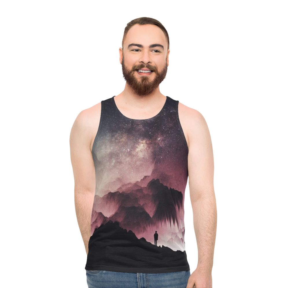 Surreal night unisex galaxy tank top