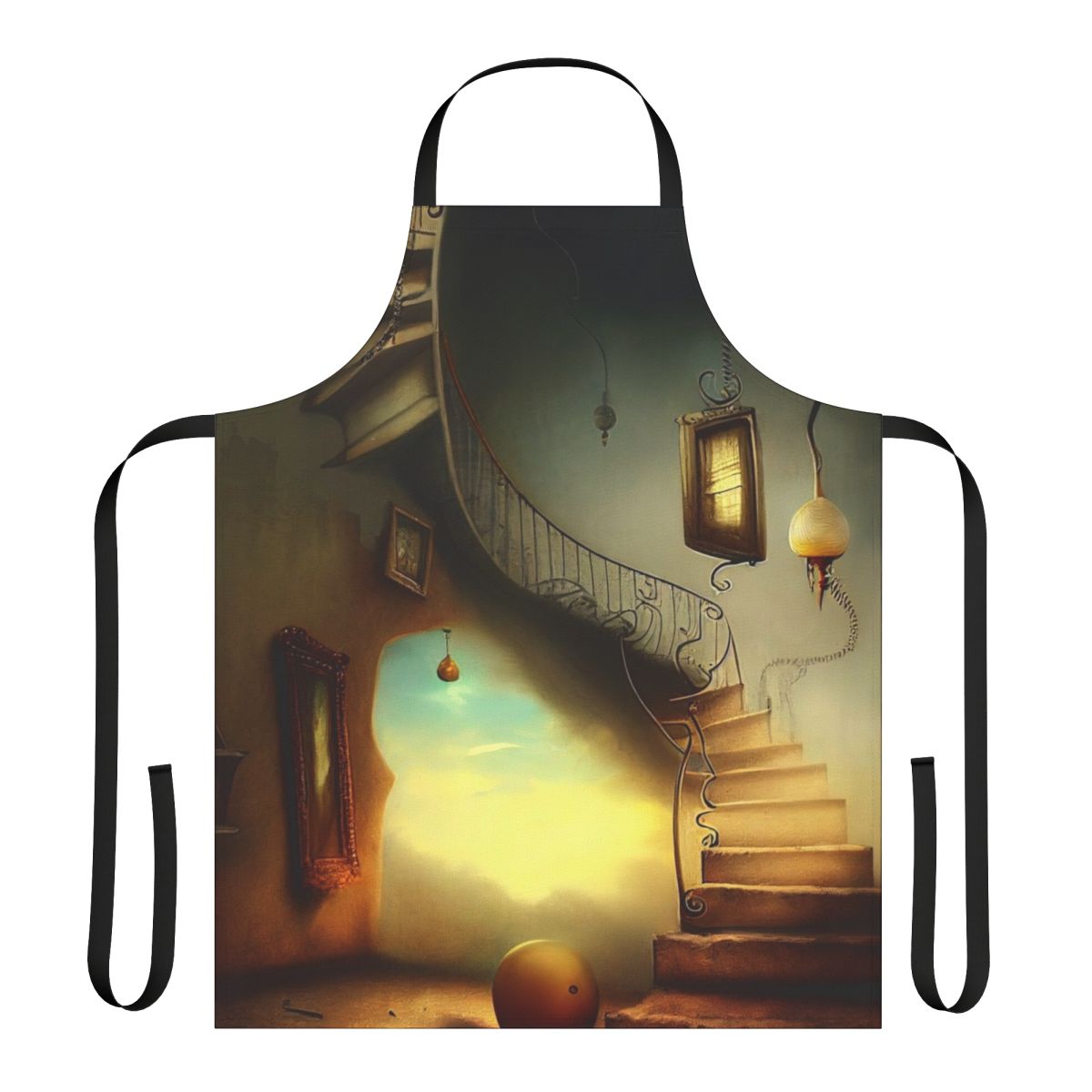 Salvador Dali inspired apron featuring surreal design
