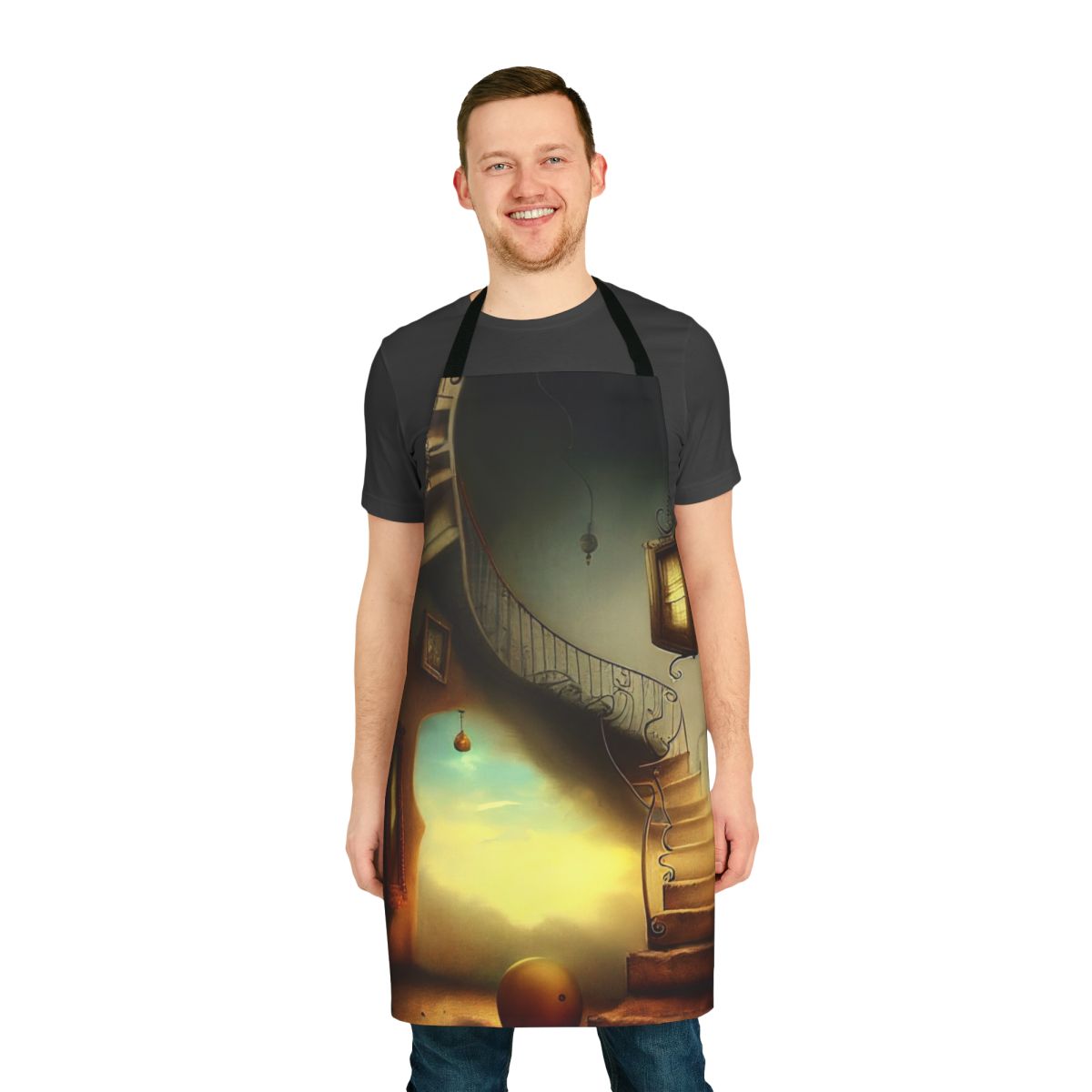 Salvador Dali inspired apron featuring surreal design