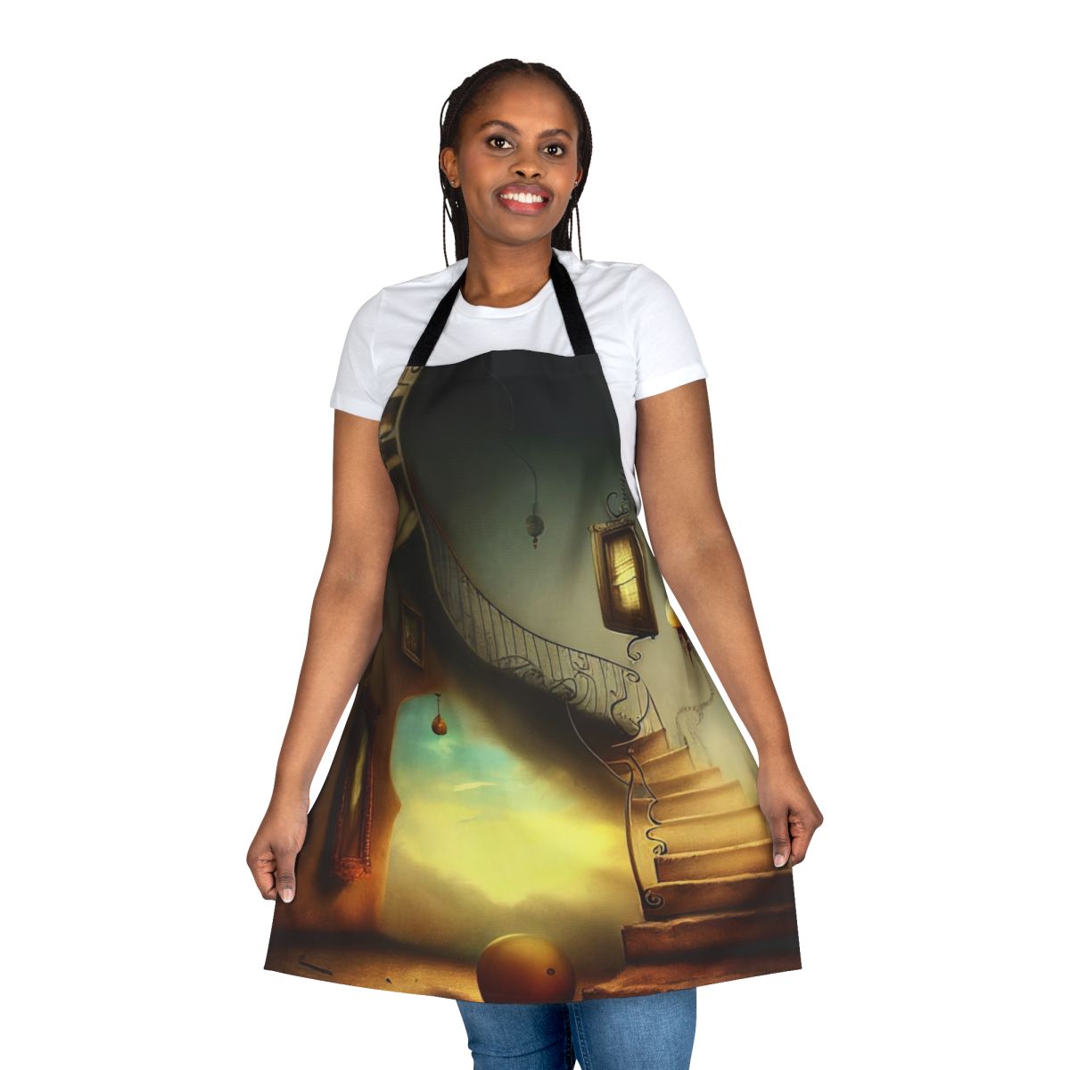 Salvador Dali inspired apron featuring surreal design