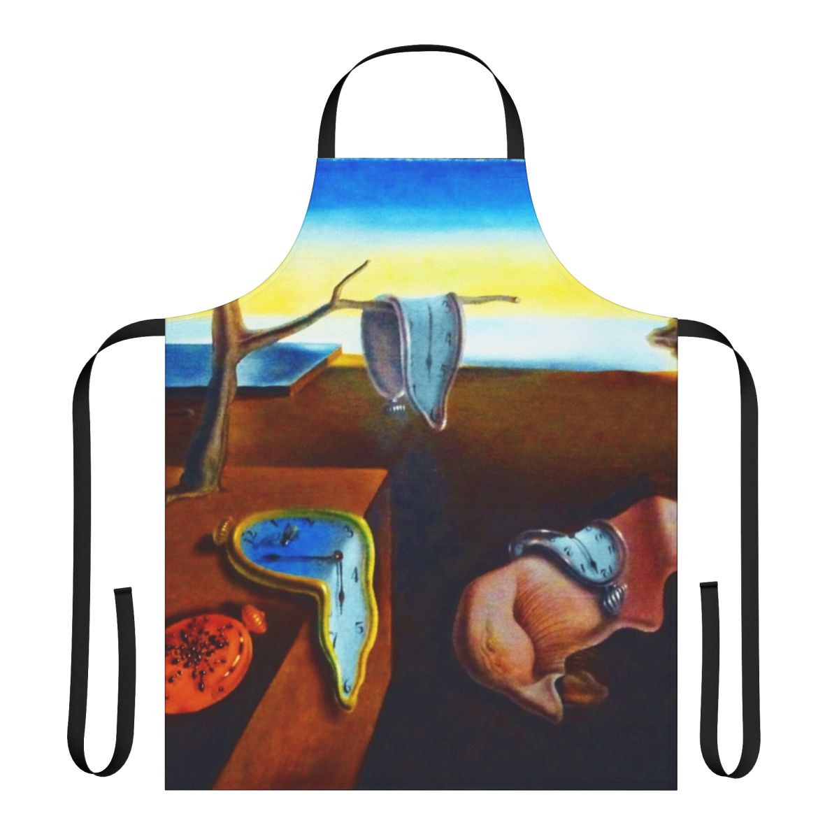 Apron featuring Salvador Dali's iconic surrealist painting The Persistence of Memory
