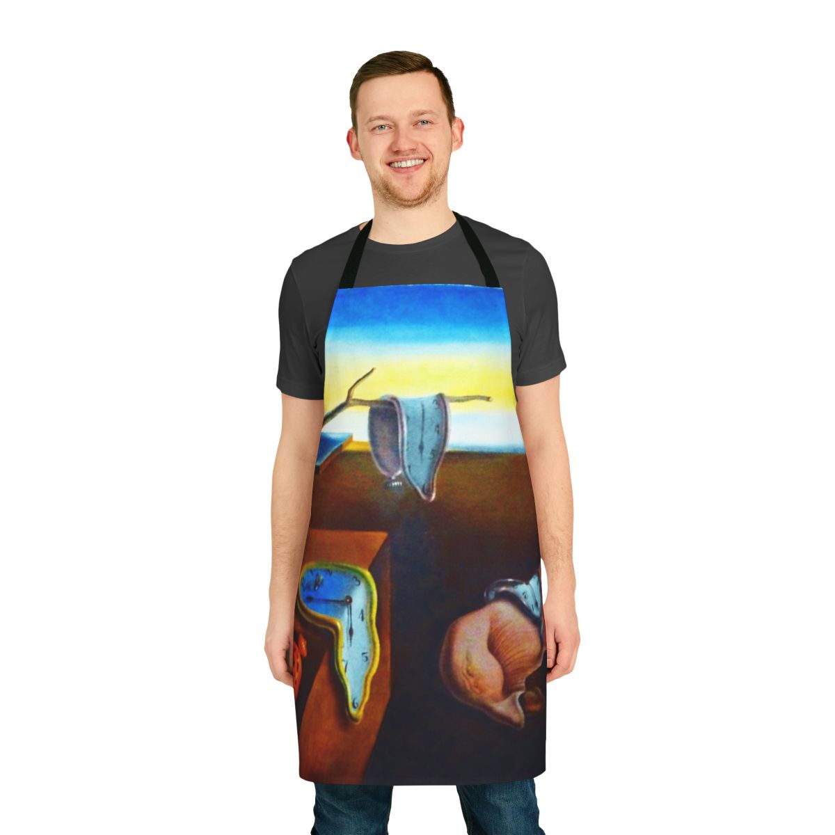 Apron featuring Salvador Dali's iconic surrealist painting The Persistence of Memory