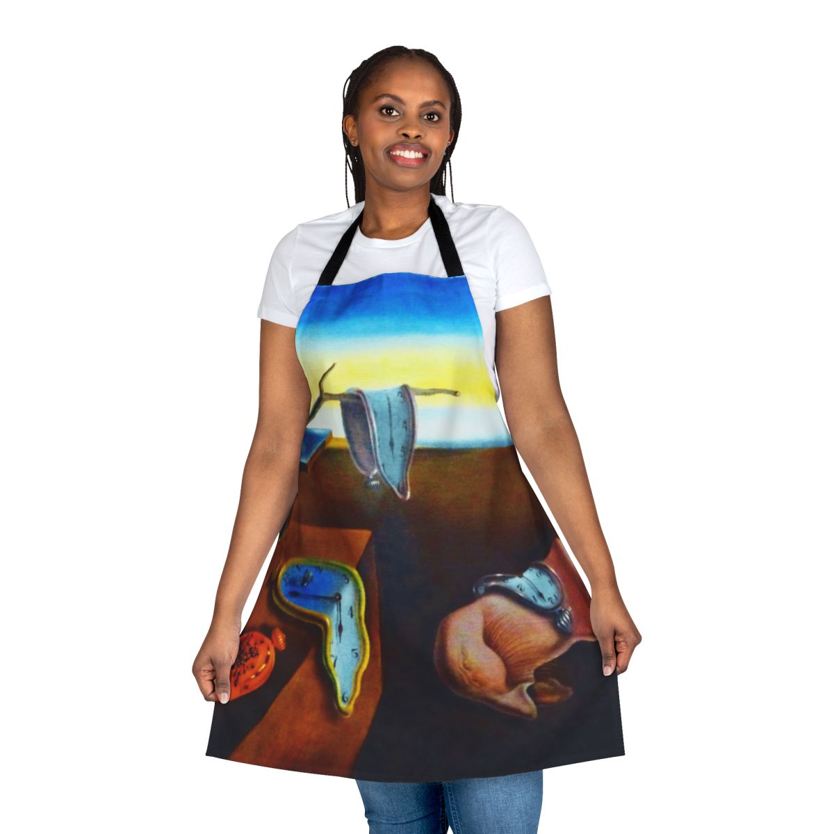 Apron featuring Salvador Dali's iconic surrealist painting The Persistence of Memory