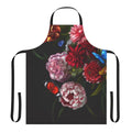 Vibrant floral apron with a glitched, reality-bending print