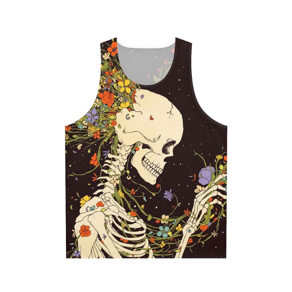 Surreal skull and skeleton unisex tank top