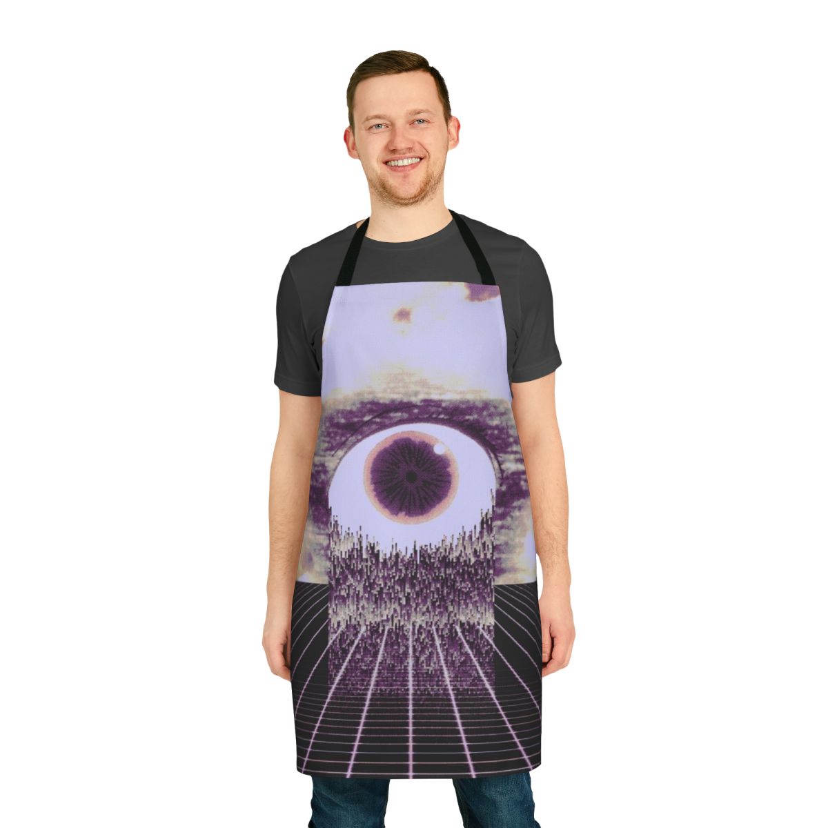 Surreal virtual apron with glitch art inspired design