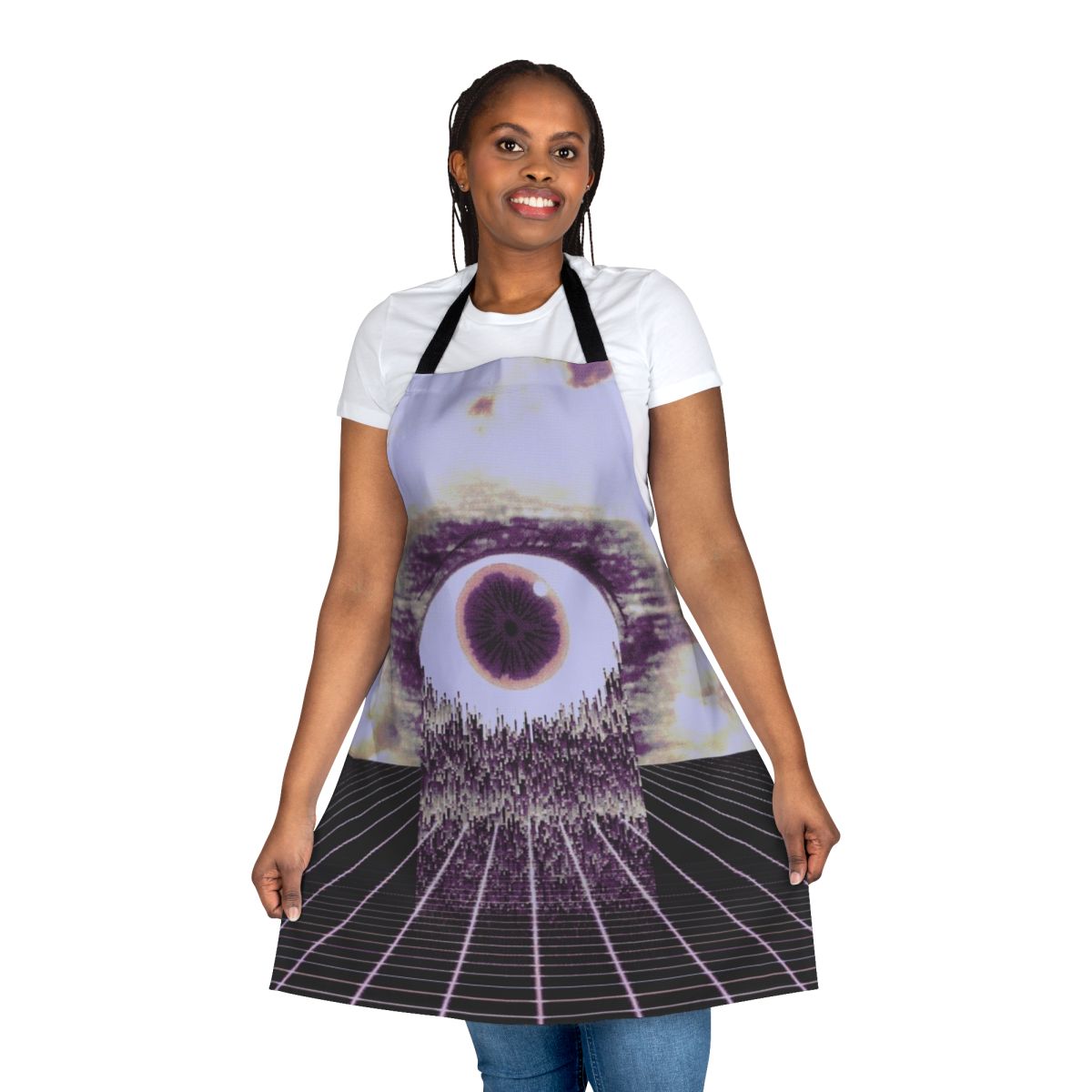 Surreal virtual apron with glitch art inspired design