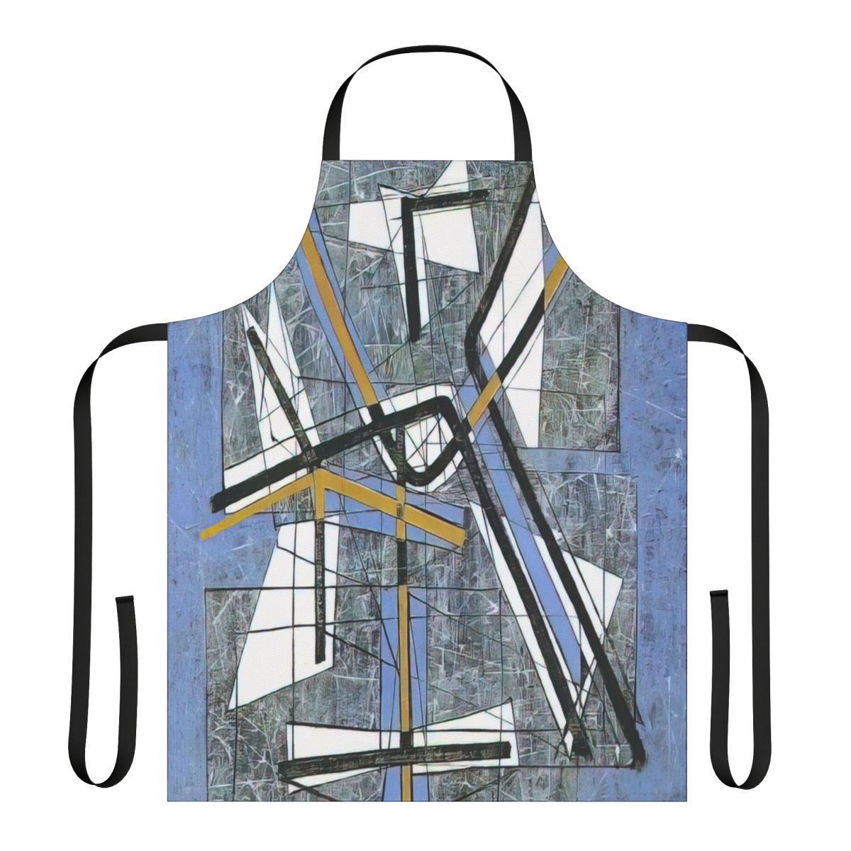 Surrealist apron featuring abstract expressionist design inspired by the collage and mixed media techniques of German-American artist Jimmy Ernst.