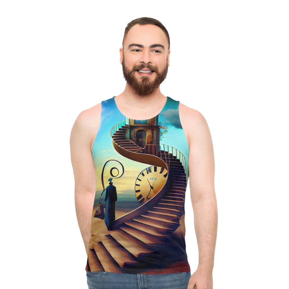 Unisex tank top featuring surrealist art by Salvador Dali