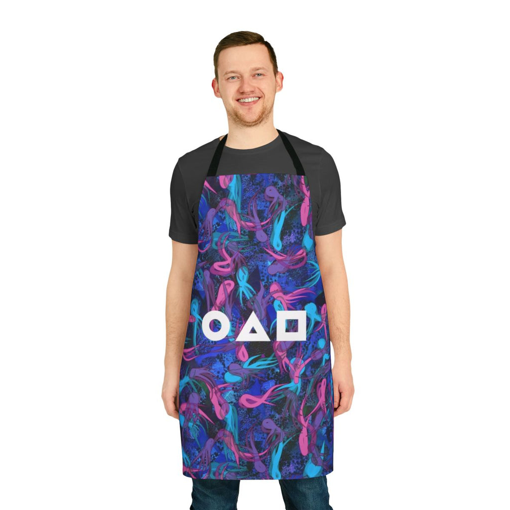 Squid Game-inspired survival pattern apron for fans