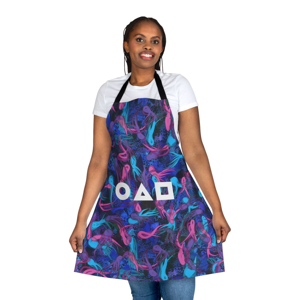 Squid Game-inspired survival pattern apron for fans