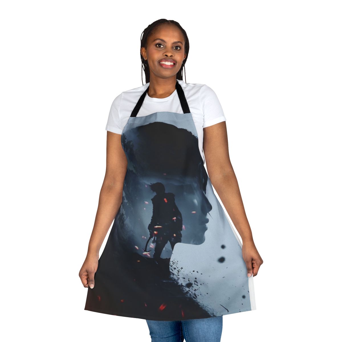 Apron featuring Lara Croft from the "Rise of the Tomb Raider" video game series