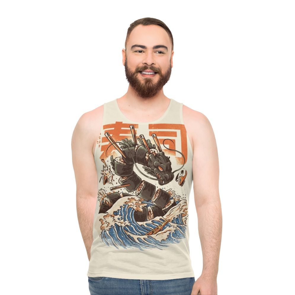 Sushi dragon unisex tank top