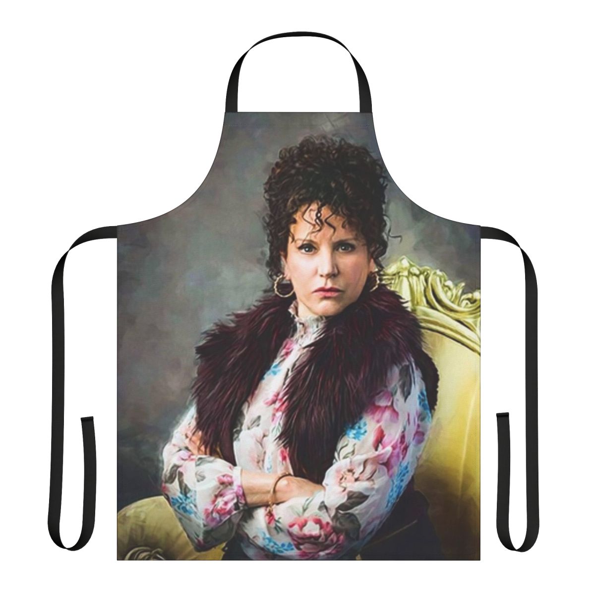 Susie Greene portrait apron featuring character from the hit comedy TV show Curb Your Enthusiasm