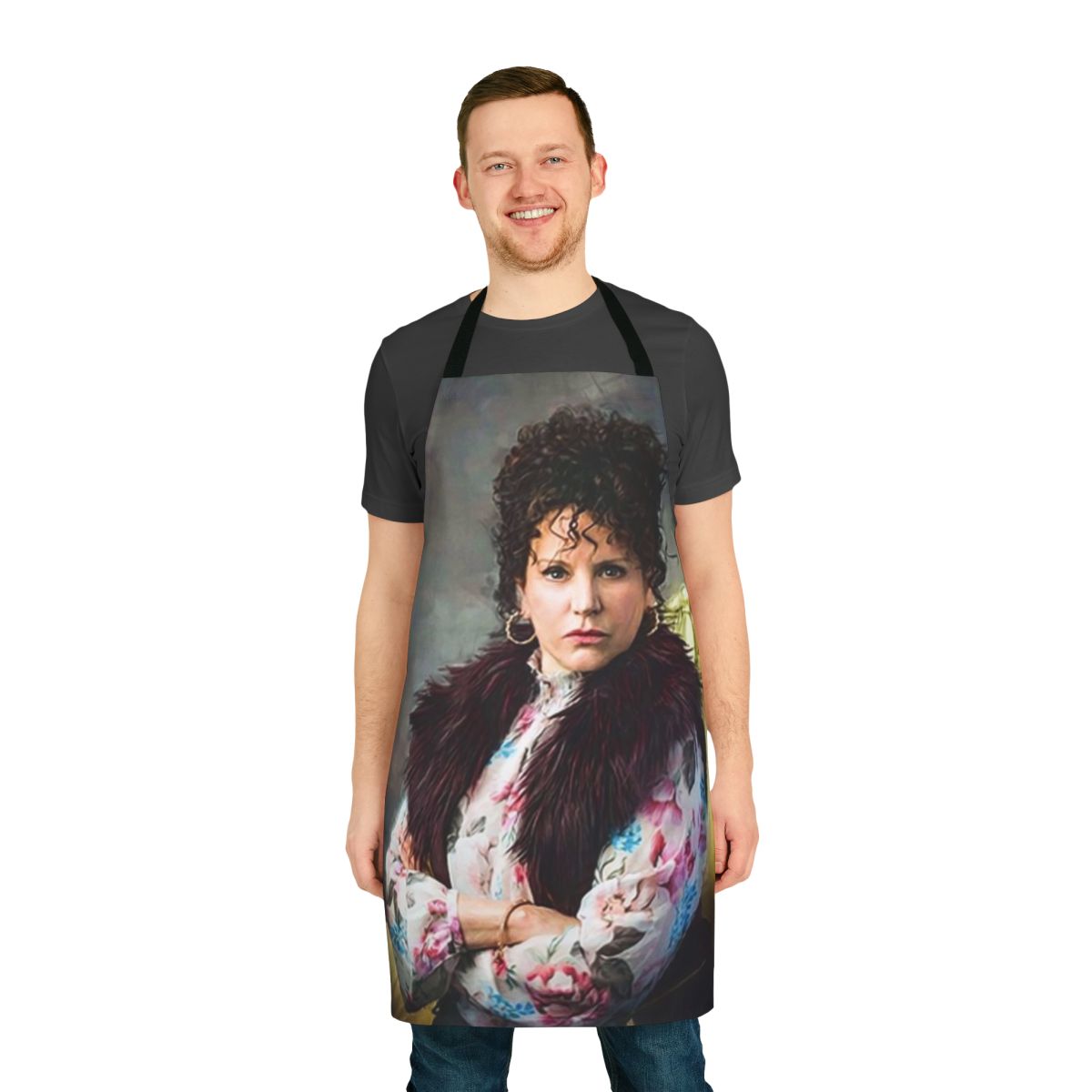 Susie Greene portrait apron featuring character from the hit comedy TV show Curb Your Enthusiasm