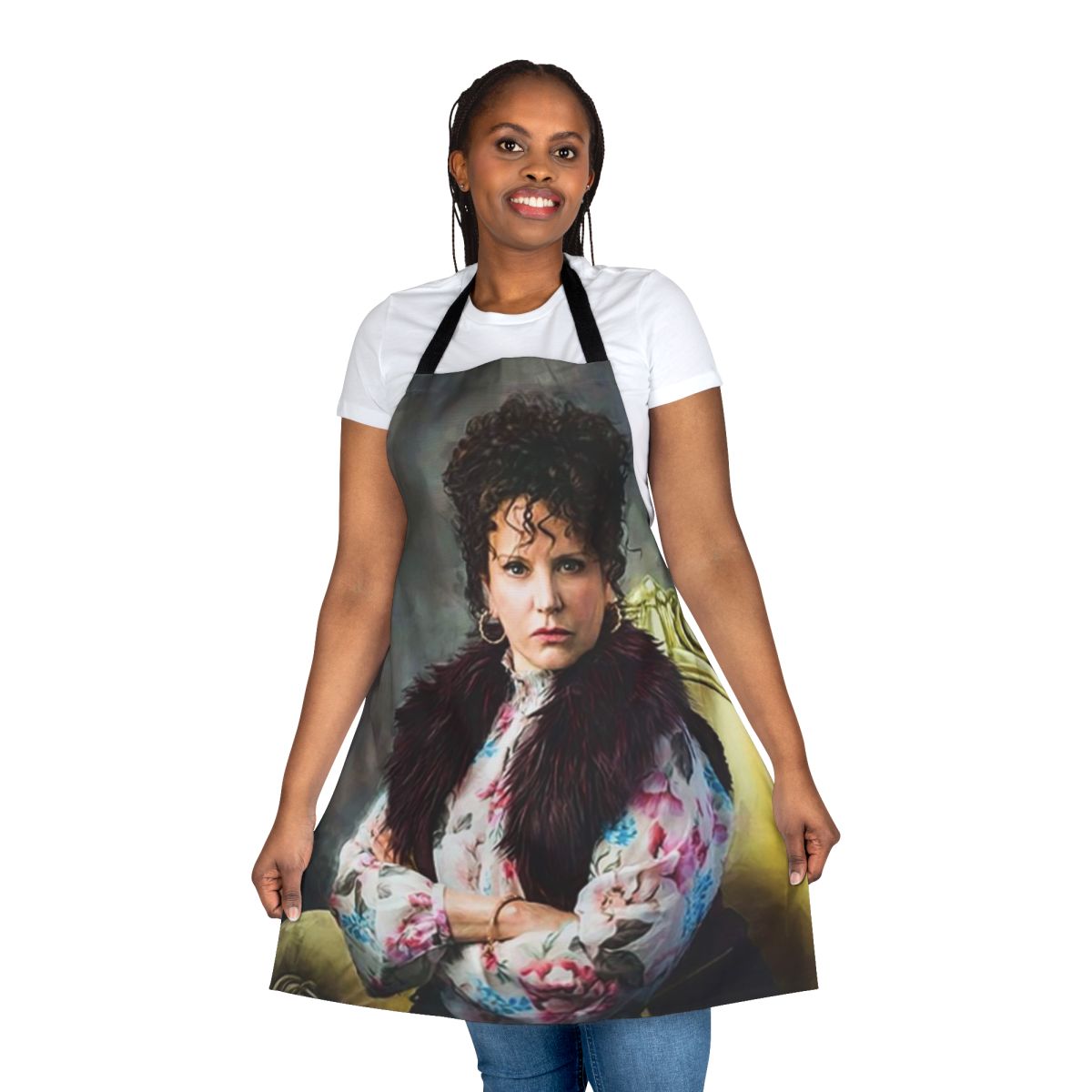 Susie Greene portrait apron featuring character from the hit comedy TV show Curb Your Enthusiasm