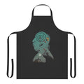 Alfred Hitchcock inspired apron with a suspenseful design