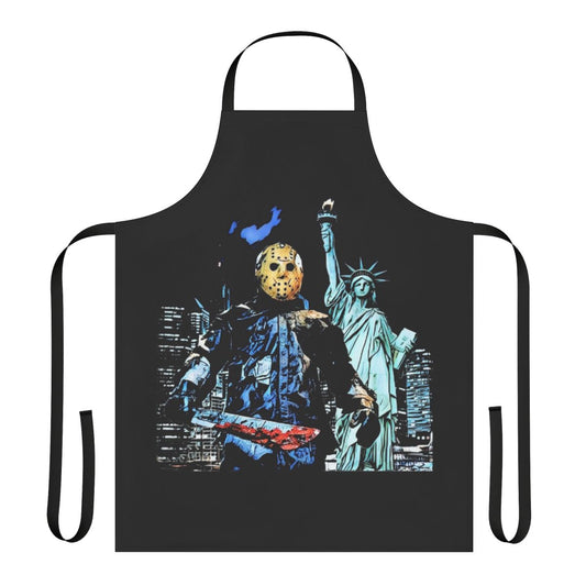 Apron featuring the iconic horror movie character Jason from Friday the 13th Part VIII: Jason Takes Manhattan.