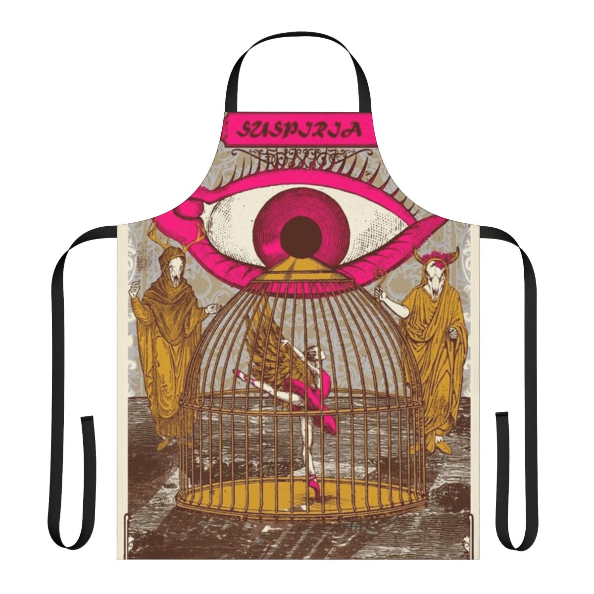 Suspiria-inspired horror movie fan apron with iconic film poster design