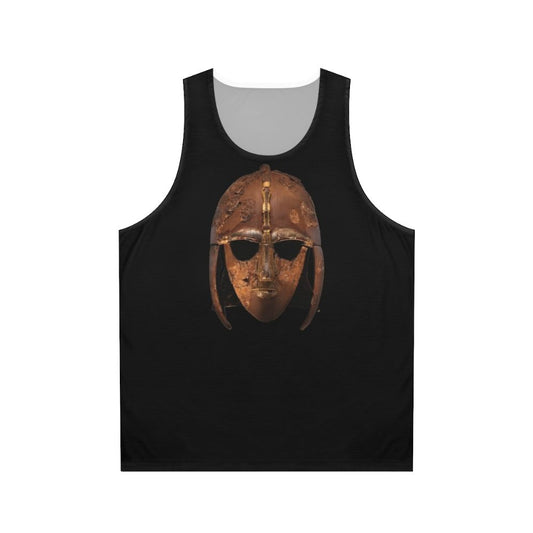 Sutton Hoo Helmet Unisex Tank Top featuring Anglo Saxon design