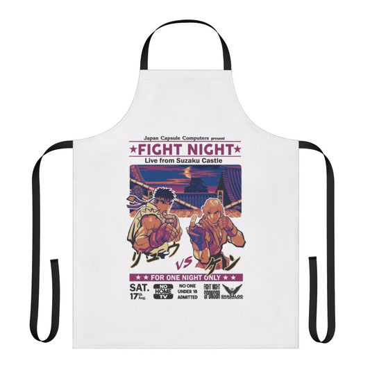 Stylish apron featuring the iconic Suzaku Castle from the Street Fighter series