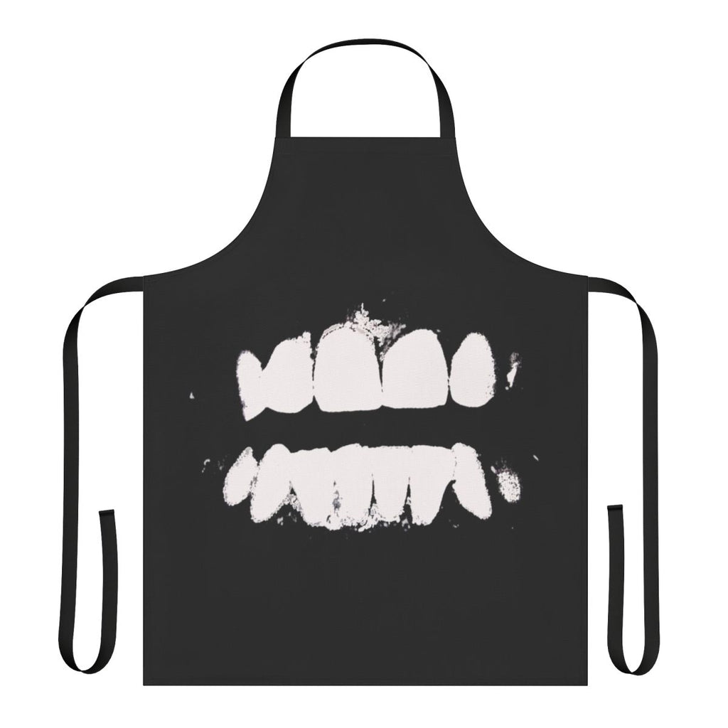 Swans-inspired dark fashion apron with teeth design