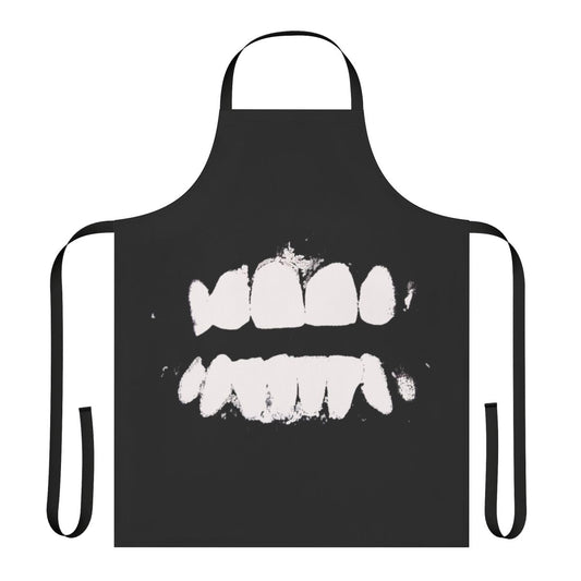 Swans-inspired dark fashion apron with teeth design