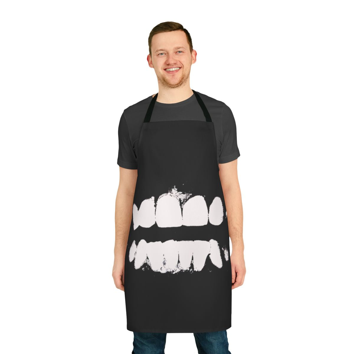 Swans-inspired dark fashion apron with teeth design