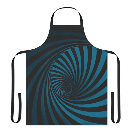Swirl optical illusion pattern apron with a mind-bending, psychedelic design