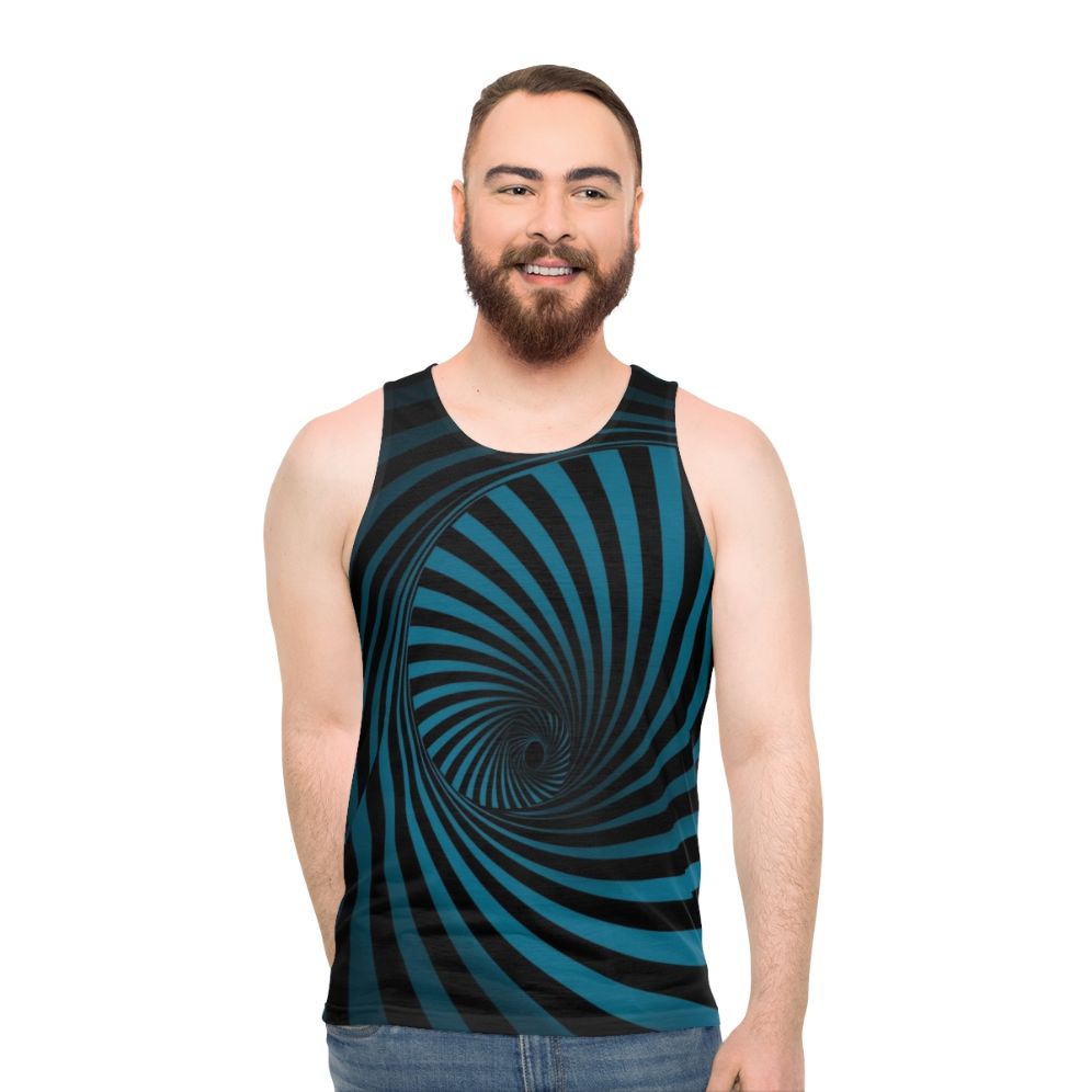 Swirl optical illusion trippy unisex tank top