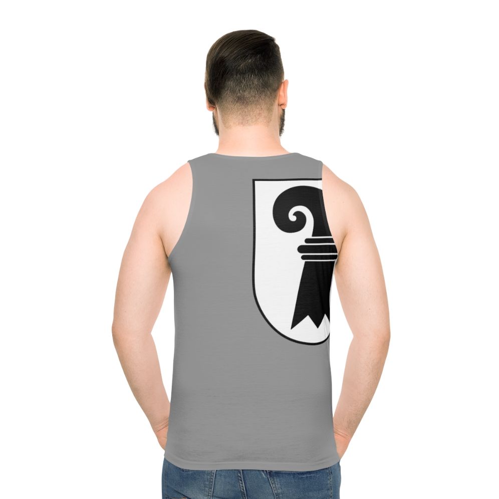 Unisex tank top with Basel cross logo design