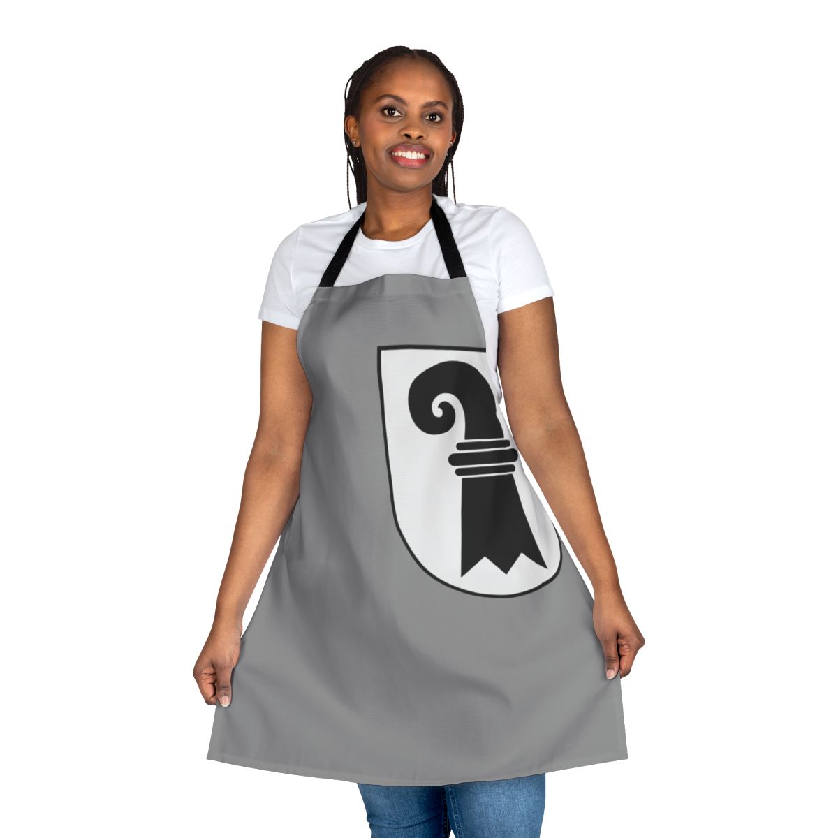 High-quality Basel, Switzerland-inspired apron featuring the iconic Swiss cross design