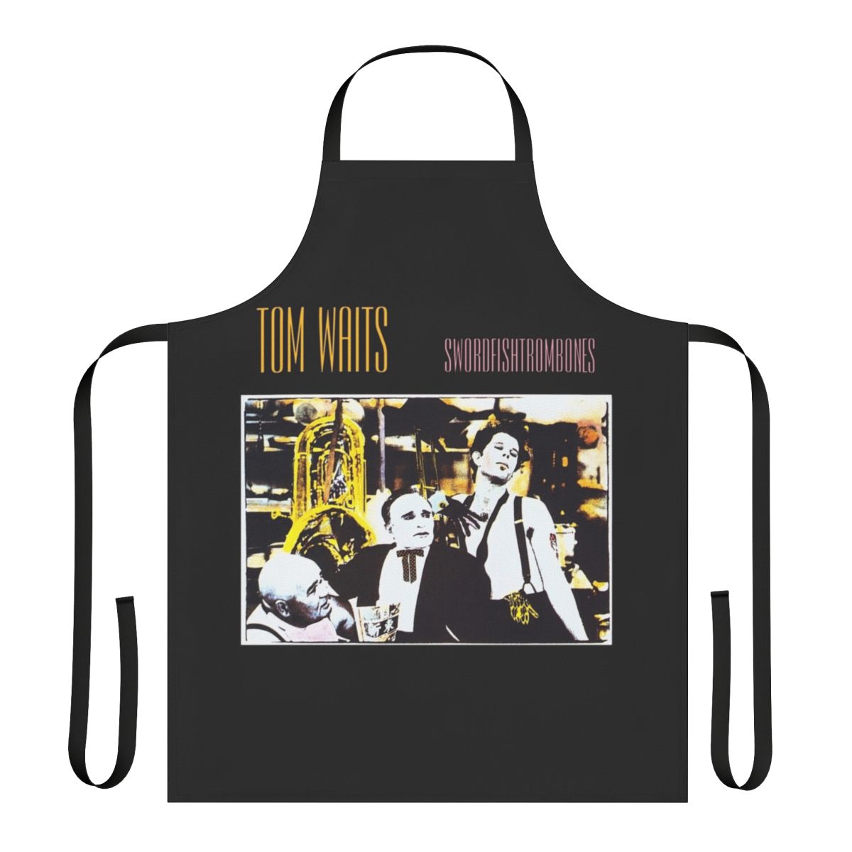Swordfishtrombones-inspired apron featuring the iconic album cover art