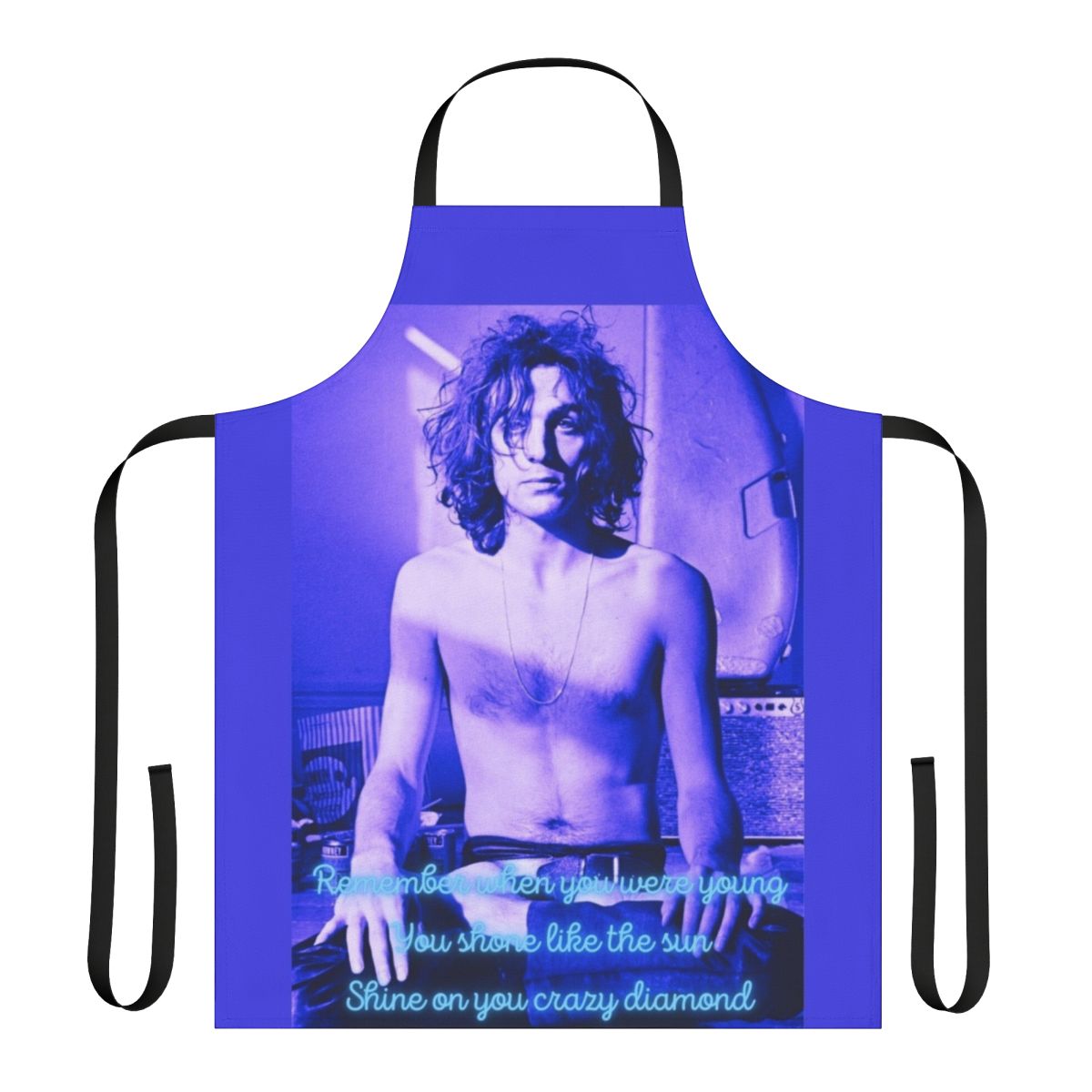 Syd Barrett Inspired Apron with Shine On You Crazy Diamond Artwork