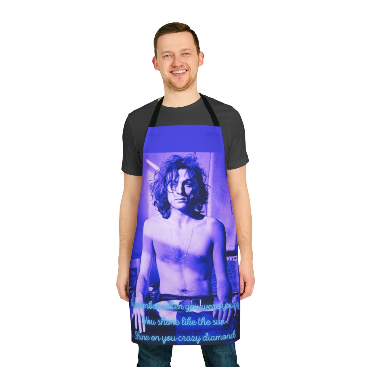 Syd Barrett Inspired Apron with Shine On You Crazy Diamond Artwork