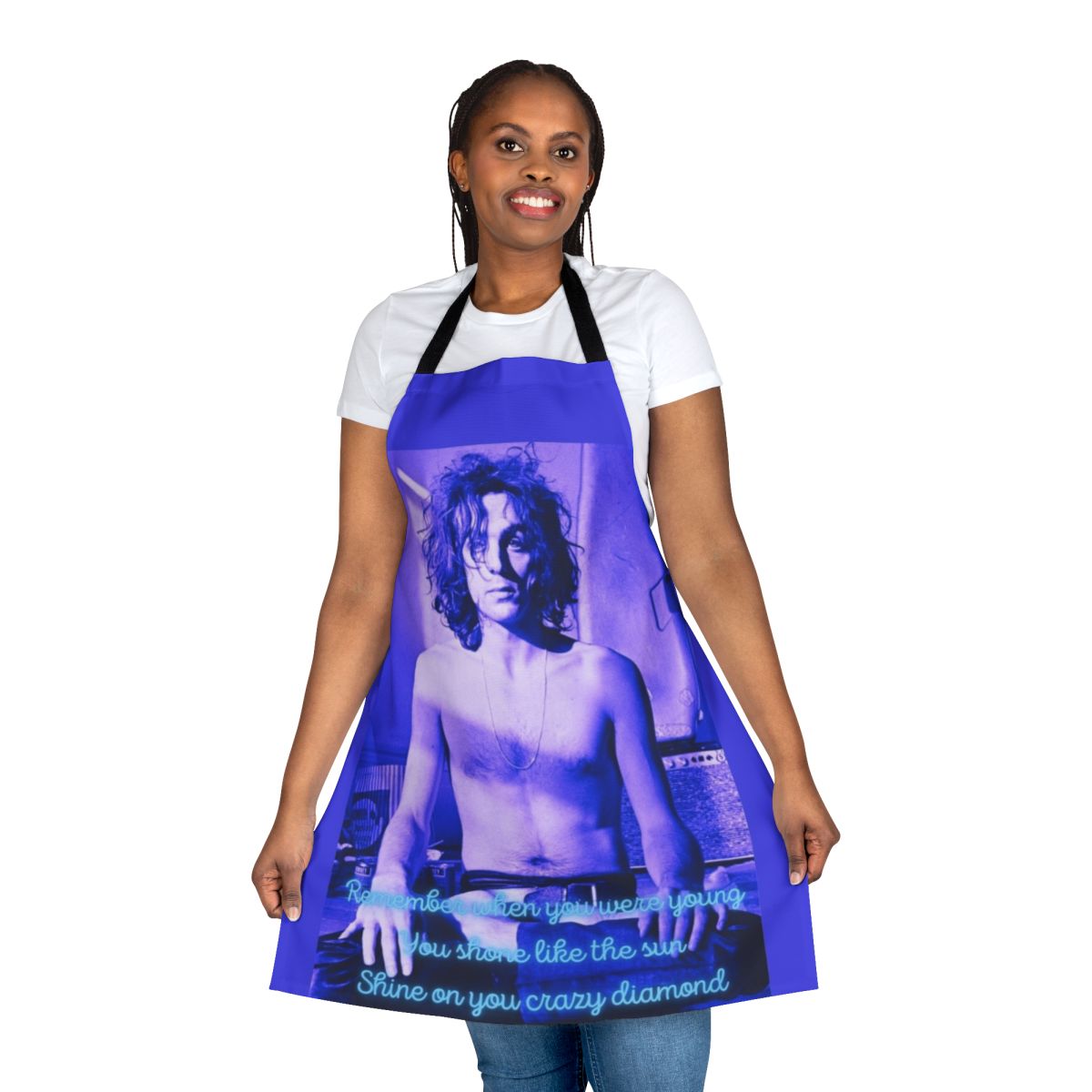 Syd Barrett Inspired Apron with Shine On You Crazy Diamond Artwork