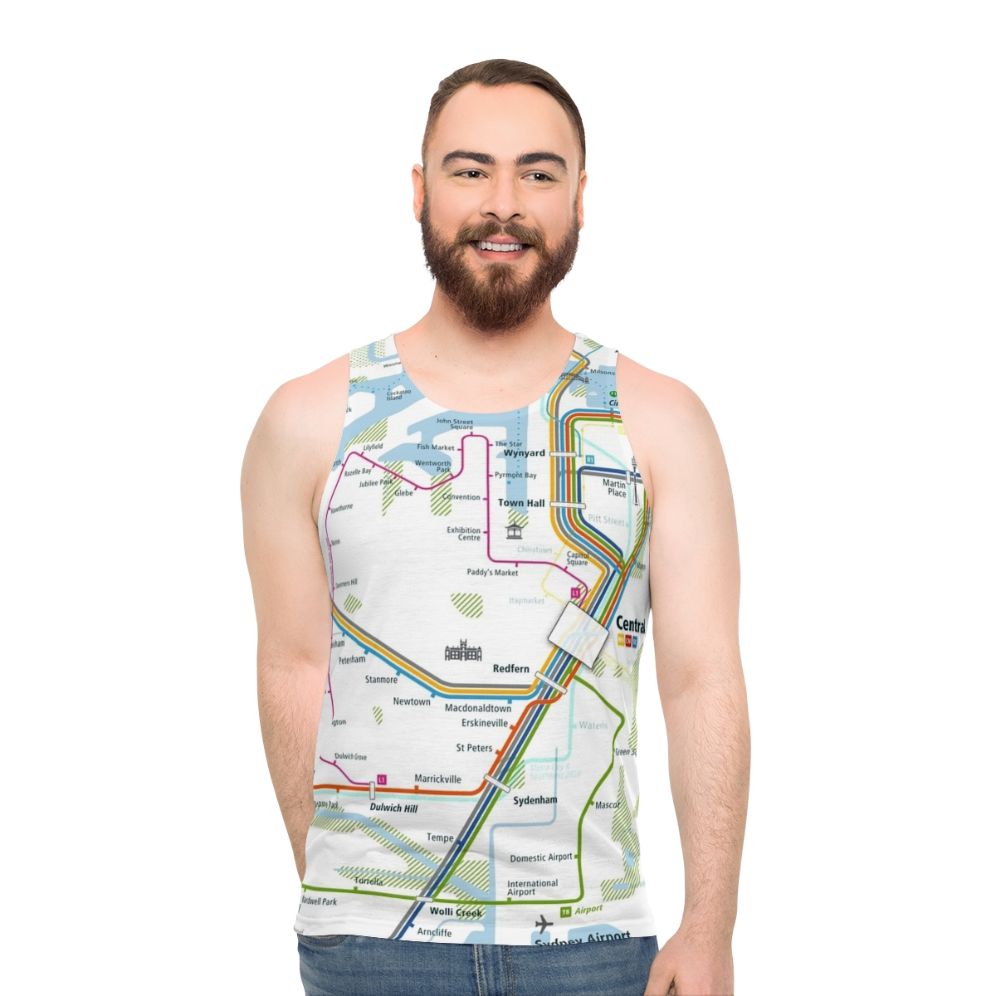 Sydney City Rail Map Square Unisex Tank Top
