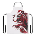 A red apron with a symbiote-like design, perfect for fans of comic books and horror