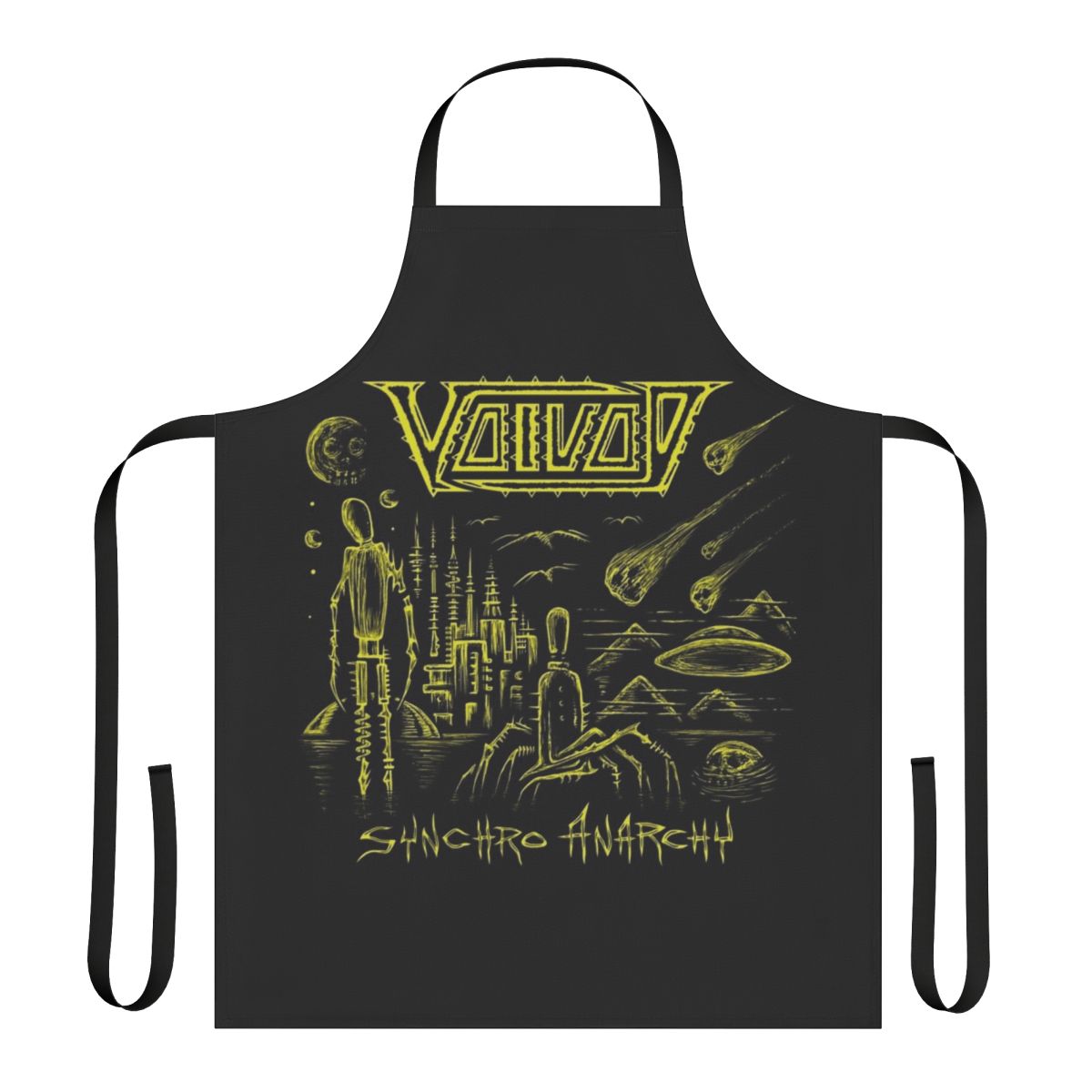 Apron featuring Synchro Anarchy album art by the Canadian metal band Voivod