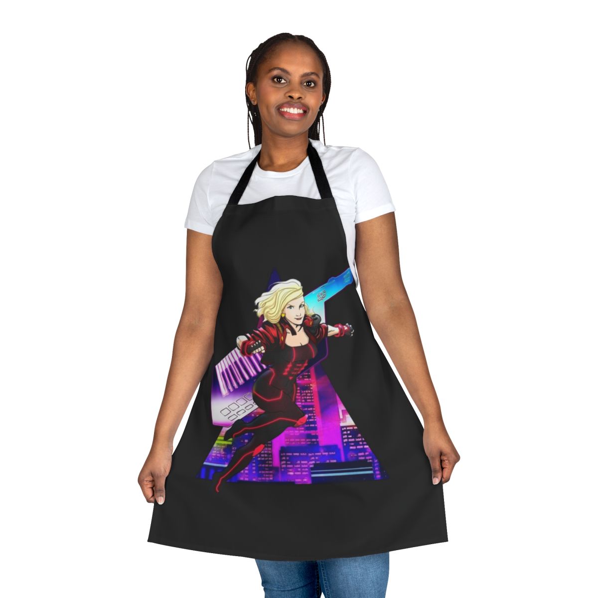Synthwave-Inspired Apron Featuring Dana Jean Phoenix