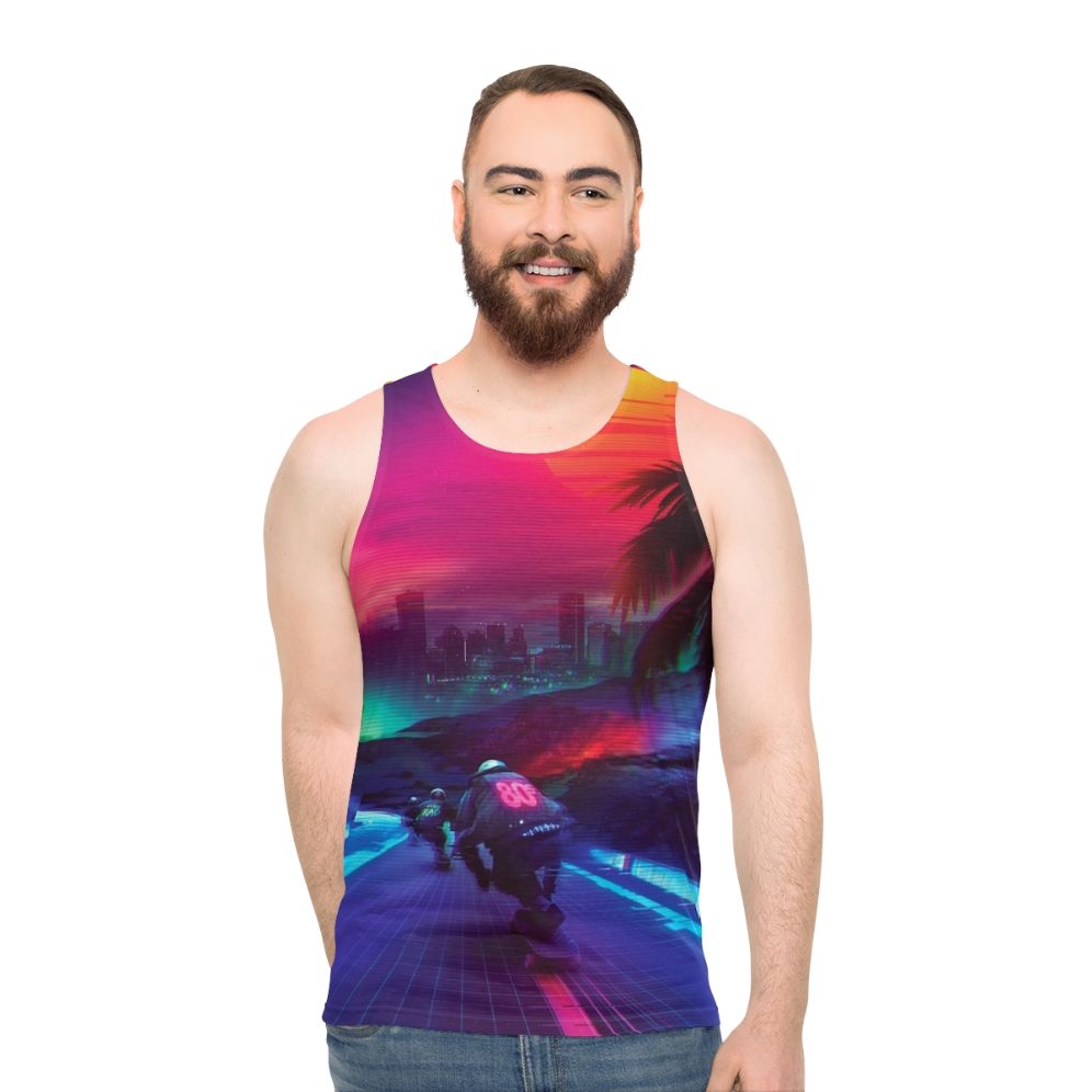 Synthwave Midnight Outrun Unisex Tank Top