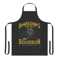 Tabletop gaming apron featuring various board game and bourbon designs