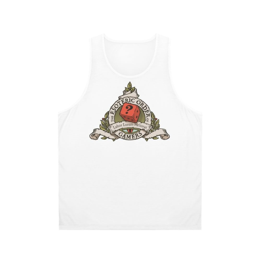 Tabletop gaming unisex tank top with Esoteric Order of Gamers crest
