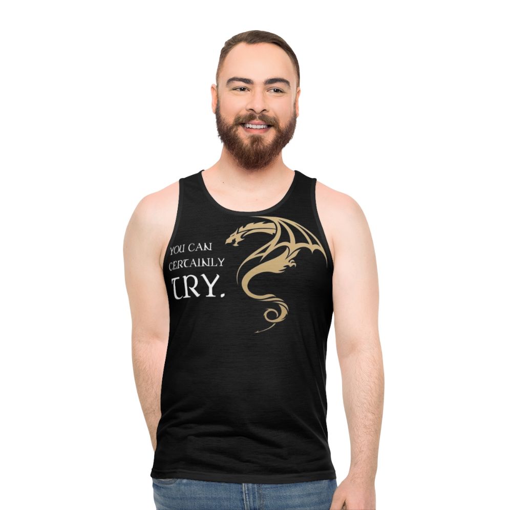 Unisex tabletop rpg addict tank top with dungeons and dragons design
