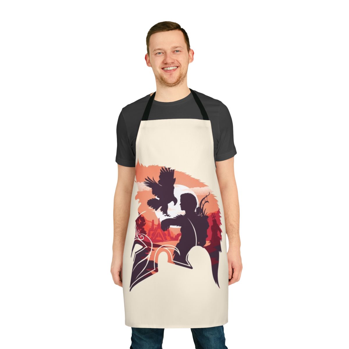 Tactical apron featuring an eagle bearer warrior design, inspired by Assassin's Creed Odyssey and ancient Greek history.