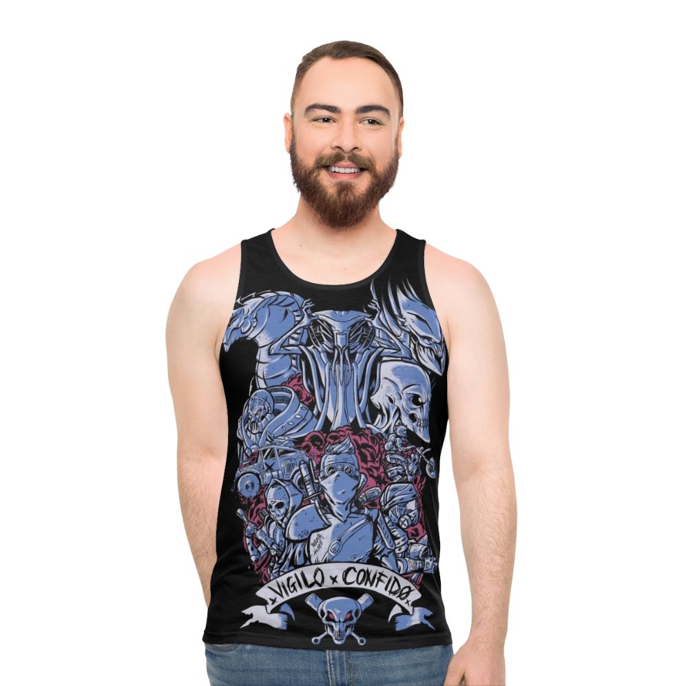 Tactical futuristic unisex tank top with XCOM inspired design