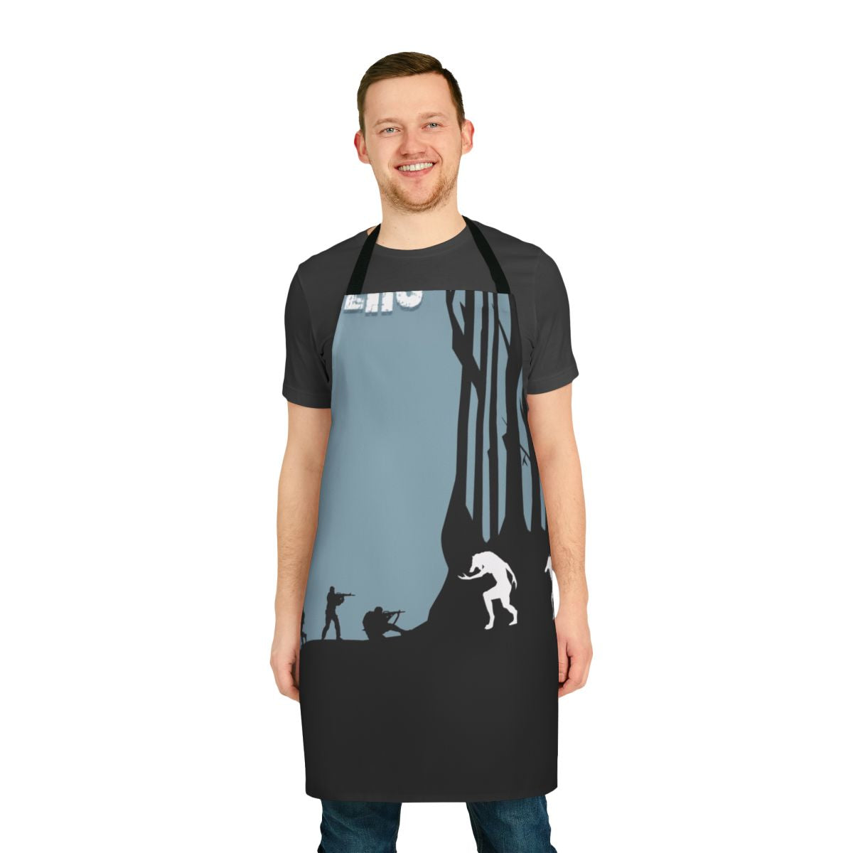 Military-themed apron inspired by the film Dog Soldiers, featuring werewolf and soldier elements.
