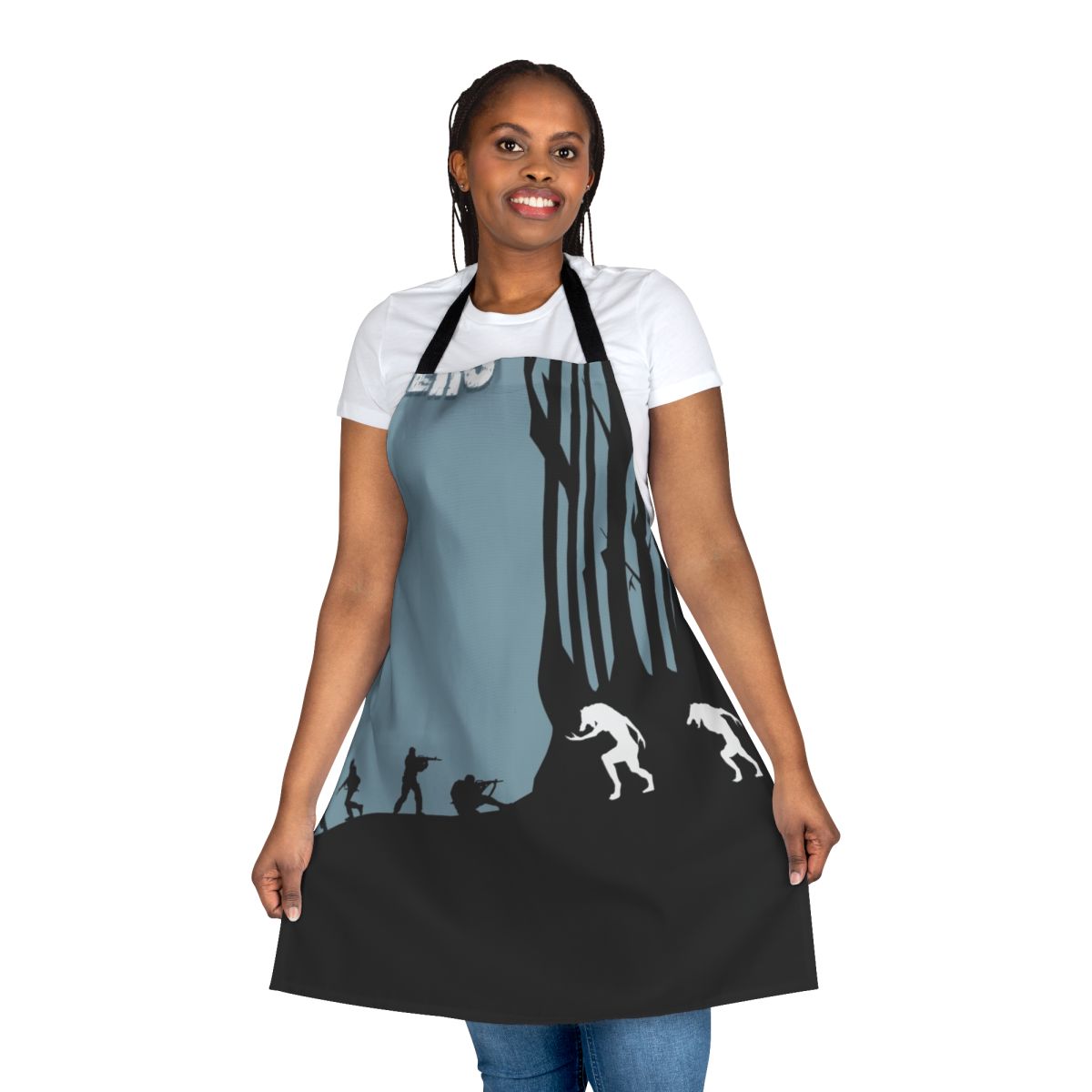 Military-themed apron inspired by the film Dog Soldiers, featuring werewolf and soldier elements.