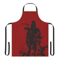Tactical military-style apron in red and black, inspired by the Metal Gear video game series
