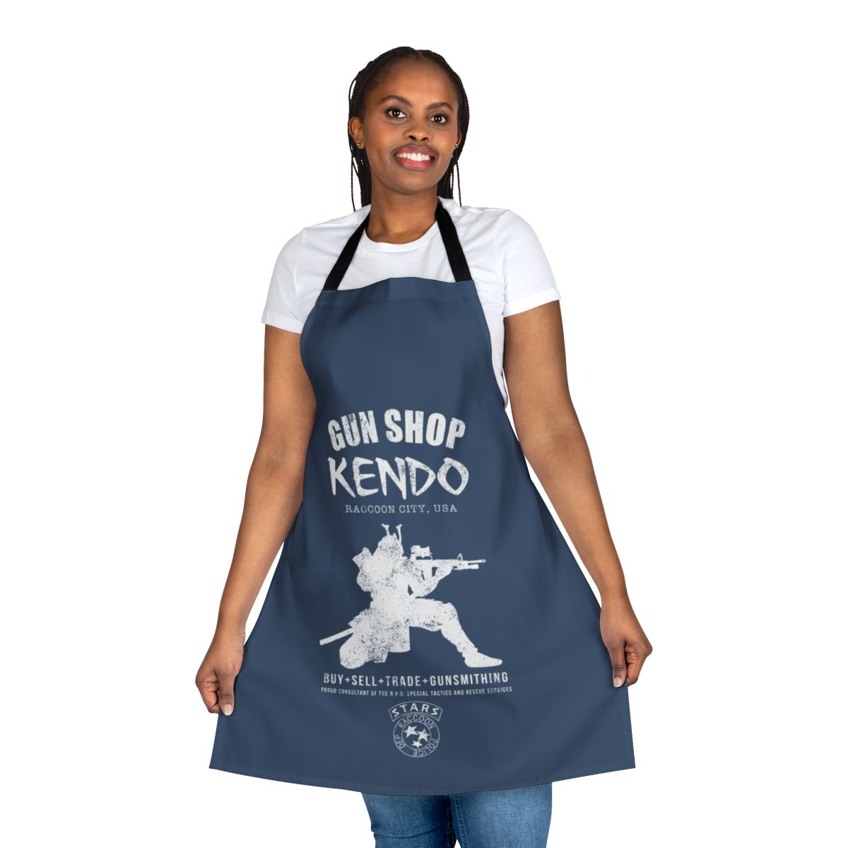 Tactical survival apron with Resident Evil-inspired design for gamers and gun enthusiasts